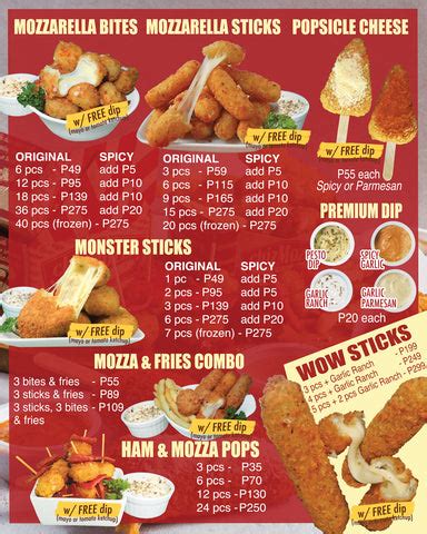 ChizMozza Menu .